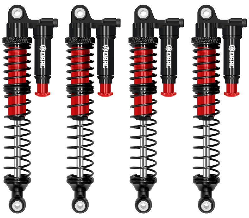 OGUNKE OGRC 100mm Aluminum Adjustable Piggyback Shock Absorber RC Damper for Axial SCX10 TRX4 TRX6 D90 1/10 RC Crawler Upgrade Parts (Red) - Image 1